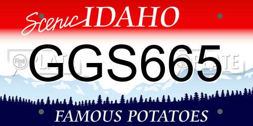 GGS665 Idaho License Plate