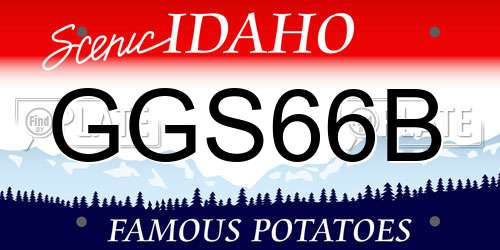GGS66B Idaho License Plate