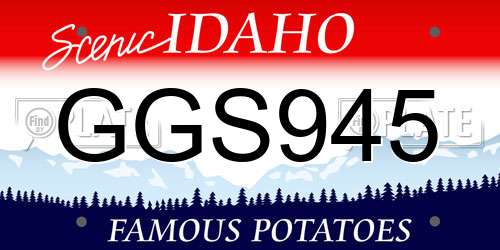 GGS945 Idaho License Plate