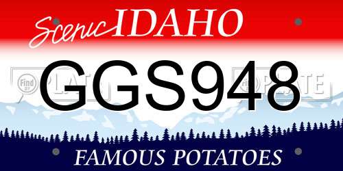 GGS948 Idaho License Plate
