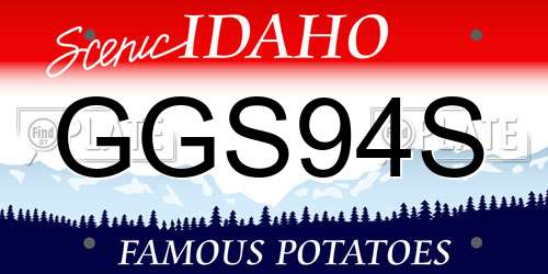 GGS94S Idaho License Plate