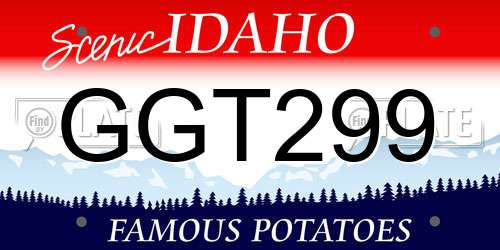 GGT299 Idaho License Plate