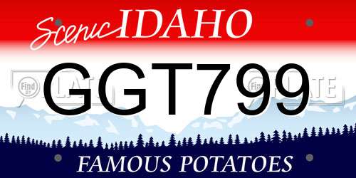 GGT799 Idaho License Plate