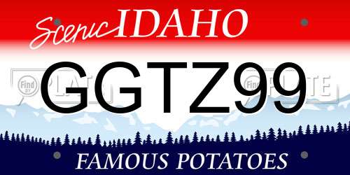 GGTZ99 Idaho License Plate