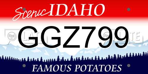 GGZ799 Idaho License Plate