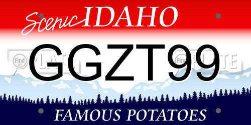 GGZT99 Idaho License Plate