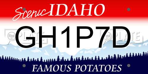 GH1P7D Idaho License Plate