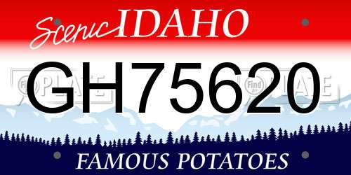 GH75620 Idaho License Plate