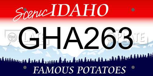 GHA263 Idaho License Plate
