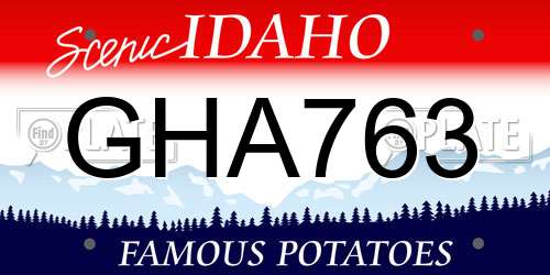 GHA763 Idaho License Plate