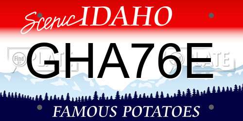 GHA76E Idaho License Plate