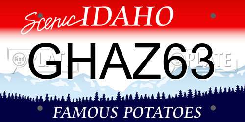 GHAZ63 Idaho License Plate