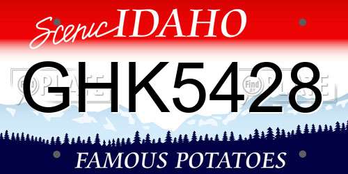 GHK5428 Idaho License Plate