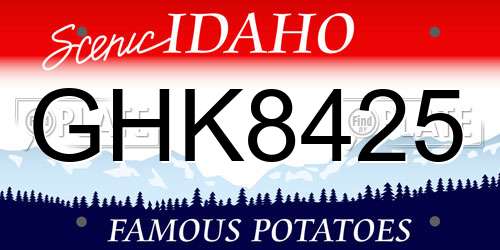 GHK8425 Idaho License Plate