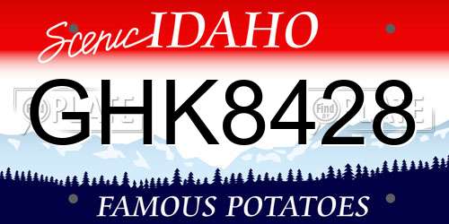 GHK8428 Idaho License Plate