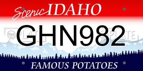 GHN982 Idaho License Plate