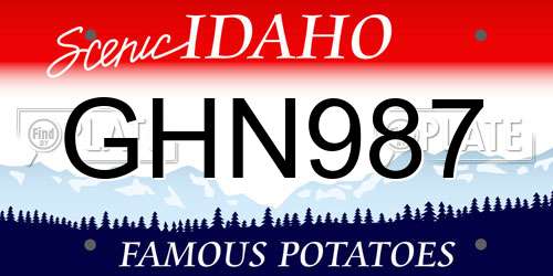 GHN987 Idaho License Plate