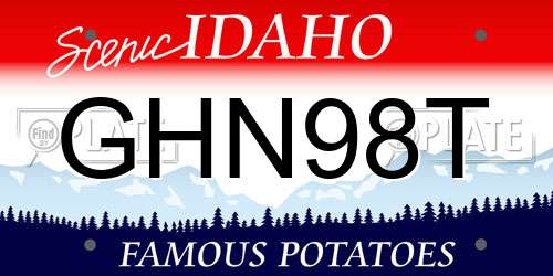 GHN98T Idaho License Plate