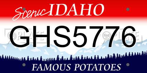 GHS5776 Idaho License Plate