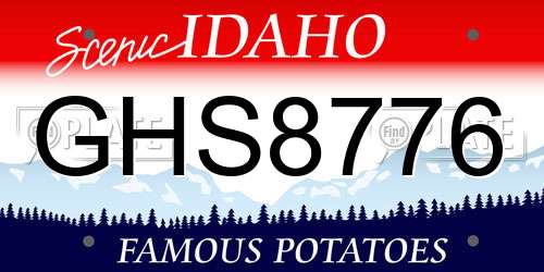 GHS8776 Idaho License Plate