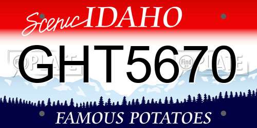 GHT5670 Idaho License Plate