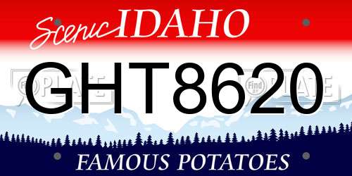 GHT8620 Idaho License Plate