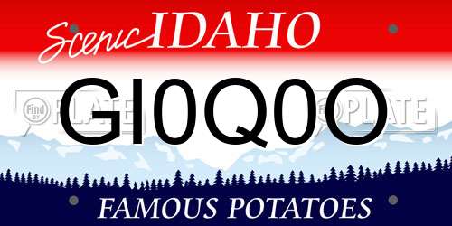 GI0Q0O Idaho License Plate