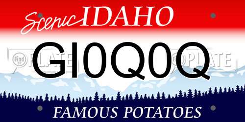 GI0Q0Q Idaho License Plate