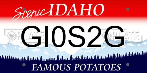 GI0S2G Idaho License Plate