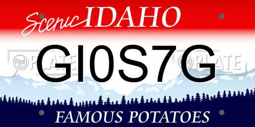 GI0S7G Idaho License Plate