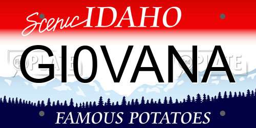 GI0VANA Idaho License Plate
