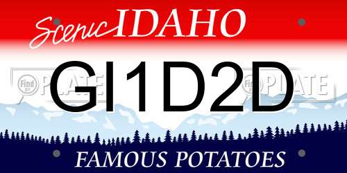 GI1D2D Idaho License Plate
