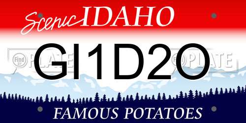 GI1D2O Idaho License Plate