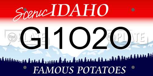 GI1O2O Idaho License Plate