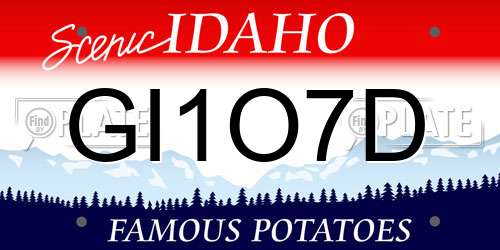 GI1O7D Idaho License Plate