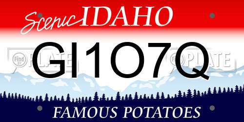GI1O7Q Idaho License Plate