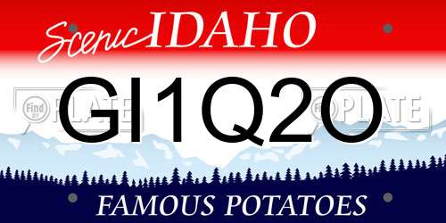 GI1Q2O Idaho License Plate