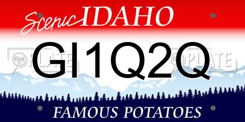 GI1Q2Q Idaho License Plate