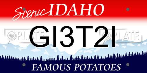 GI3T2I Idaho License Plate