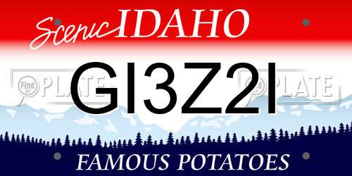GI3Z2I Idaho License Plate