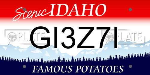 GI3Z7I Idaho License Plate