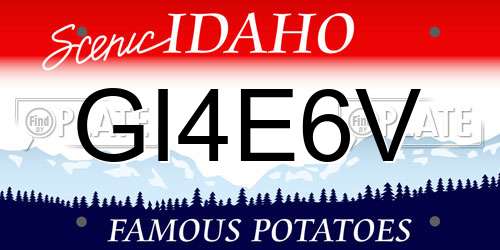 GI4E6V Idaho License Plate