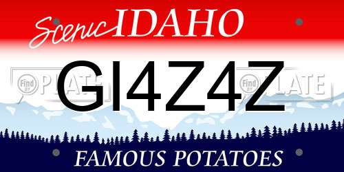 GI4Z4Z Idaho License Plate