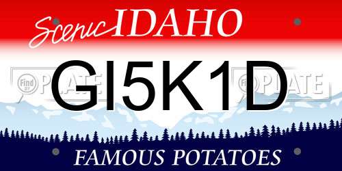 GI5K1D Idaho License Plate