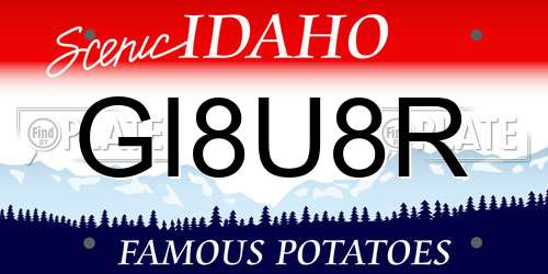 GI8U8R Idaho License Plate