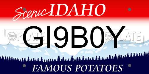 GI9B0Y Idaho License Plate