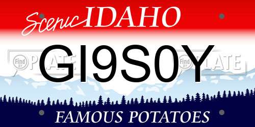 GI9S0Y Idaho License Plate