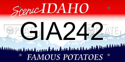 GIA242 Idaho License Plate