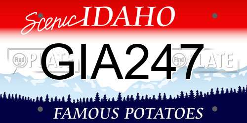 GIA247 Idaho License Plate