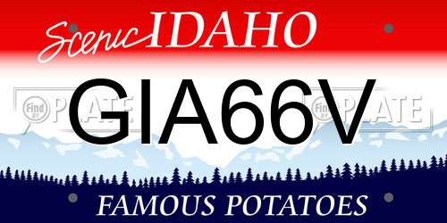 GIA66V Idaho License Plate